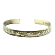Load image into Gallery viewer, Brass Tibetan Bracelet - Slim Tribal Leaf