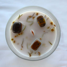 Load image into Gallery viewer, Sweet Ginger and Tiger Eye Gemstone Candle - Vitality