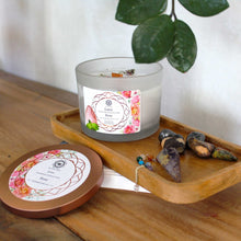 Load image into Gallery viewer, Rose and Rose Quartz Gemstone Candle - Love