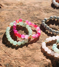 Load image into Gallery viewer, Aventurine & Gold Elastic Bracelet