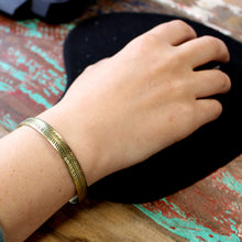 Load image into Gallery viewer, Brass Tibetan Bracelet - Slim Tribal Leaf