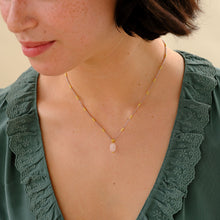 Load image into Gallery viewer, Wishing Rose Quartz Necklace Gold Colored