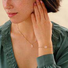 Load image into Gallery viewer, Wanting Rose Quartz Bracelet Gold Colored