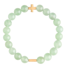Load image into Gallery viewer, Aventurine & Gold Elastic Bracelet