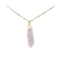 Load image into Gallery viewer, ROSE QUARTZ & GOLD PENDANT NECKLACE