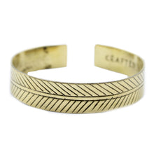 Load image into Gallery viewer, Brass Tibetan Bracelet - Wide Tribal Leaf