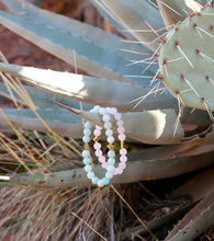 Load image into Gallery viewer, Rose Quartz & Gold Elastic Bracelet