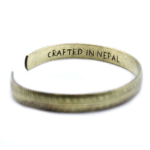 Load image into Gallery viewer, Brass Tibetan Bracelet - Slim Tribal Leaf
