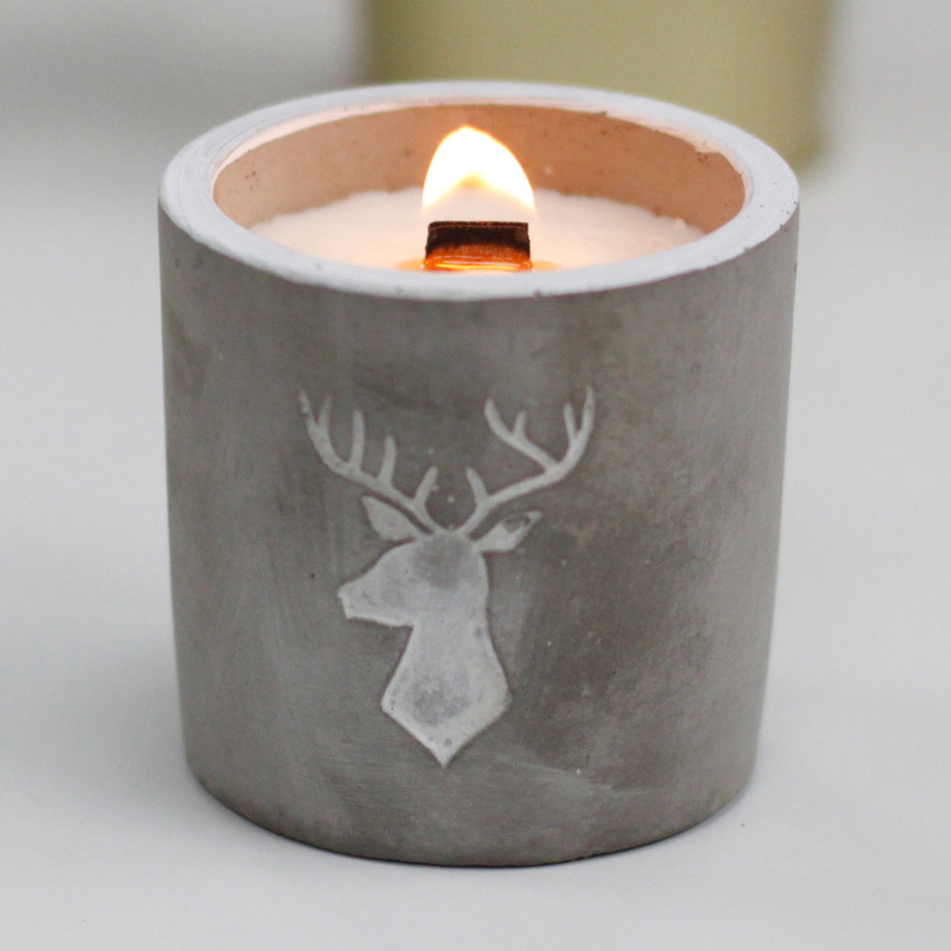 Concrete Soy Candle -  Whiskey & Woodsmoke