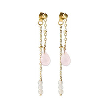 Load image into Gallery viewer, Felicity Rose Quartz Labradorite Earrings
