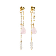 Load image into Gallery viewer, Felicity Rose Quartz Labradorite Earrings
