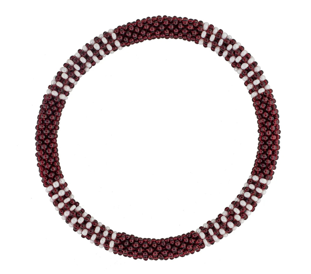 Men's Roll-On® Bracelet - Maroon and White