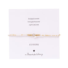 Load image into Gallery viewer, Iris Card Citrine Gold Colored Bracelet
