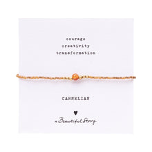 Load image into Gallery viewer, Iris Card Carnelian Gold Colored Bracelet

