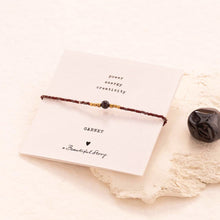 Load image into Gallery viewer, Iris Card Garnet Gold Colored Bracelet
