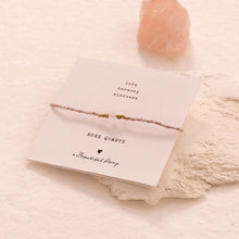 Load image into Gallery viewer, Iris Card Rose Quartz Gold Colored Bracelet
