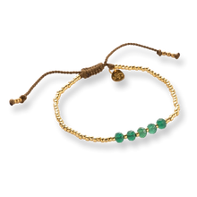 Load image into Gallery viewer, Essential Aventurine Bracelet Gold Colored
