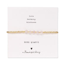 Load image into Gallery viewer, Essential Rose Quartz Bracelet Gold Colored
