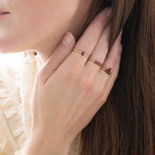 Load image into Gallery viewer, Sparkle Garnet Gold Colored Ring - M/L
