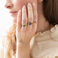 Load image into Gallery viewer, Sparkle Garnet Gold Colored Ring - M/L
