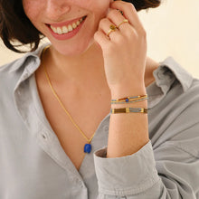 Load image into Gallery viewer, Reflection Lapis Lazuli Bracelet Gold Colored

