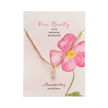 Load image into Gallery viewer, Wishing Rose Quartz Necklace Gold Colored
