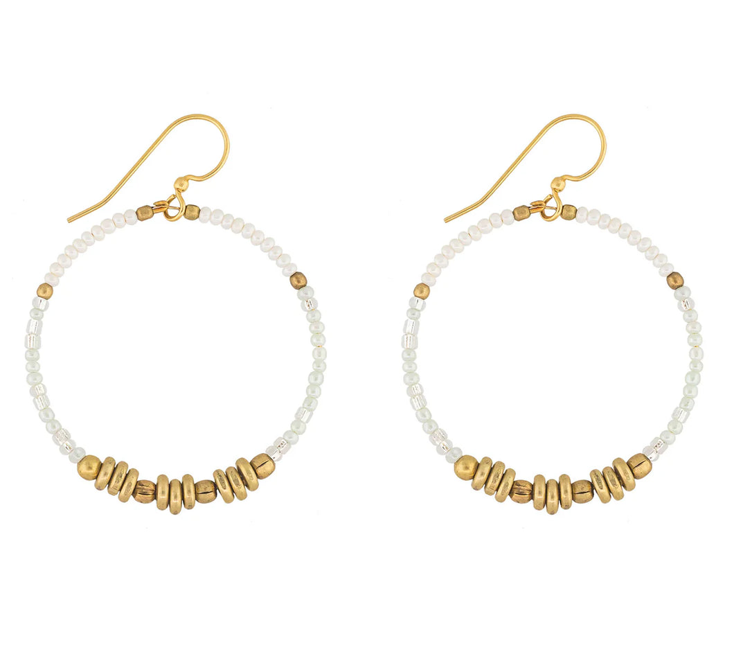 Colorblocked Brass Hoops Palm Springs