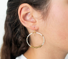 Load image into Gallery viewer, Colorblocked Brass Hoops Palm Springs
