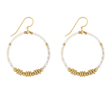 Load image into Gallery viewer, Colorblocked Brass Hoops Stardust
