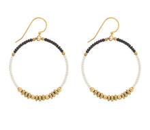 Load image into Gallery viewer, Colorblocked Brass Hoops Cream
