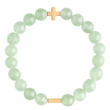 Load image into Gallery viewer, AVENTURINE &amp; GOLD ELASTIC BRACELET
