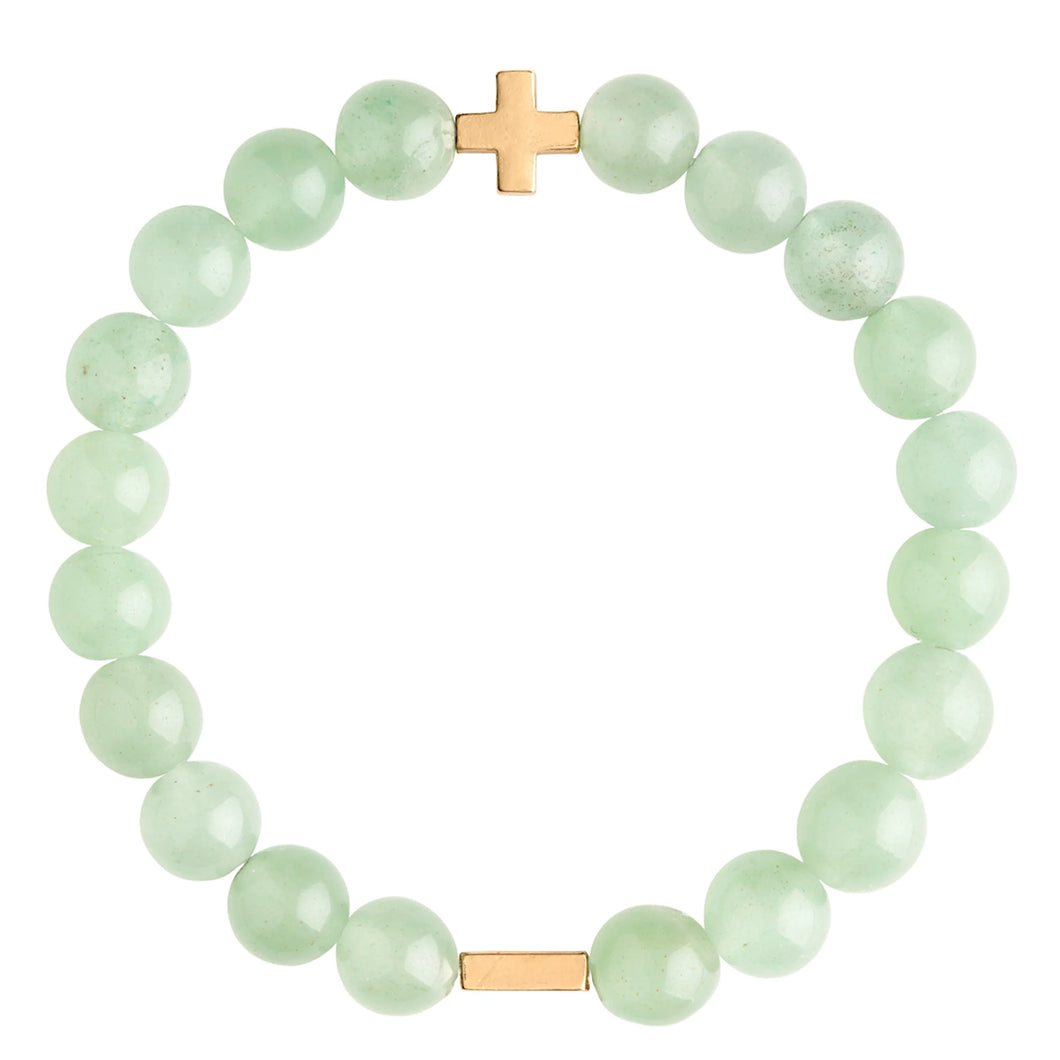 AVENTURINE & GOLD ELASTIC BRACELET