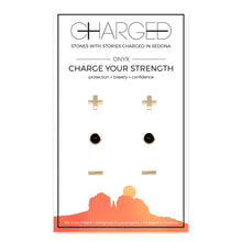 Load image into Gallery viewer, GOLD SET OF 3 EARRINGS - Onix
