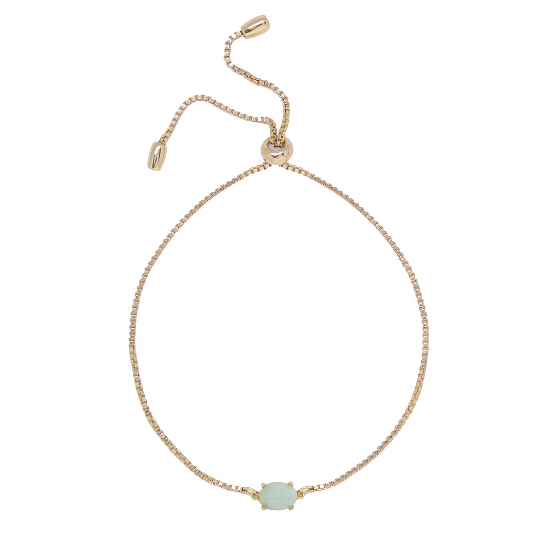 AMAZONITE & GOLD BRACELET