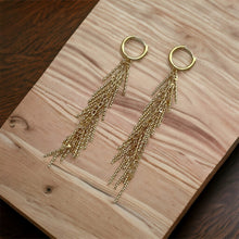 Load image into Gallery viewer, Tassel Threader Earring Gold
