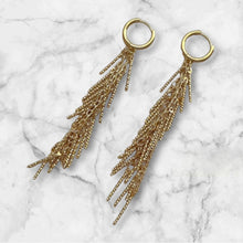 Load image into Gallery viewer, Tassel Threader Earring Gold
