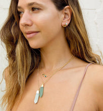 Load image into Gallery viewer, AMAZONITE &amp; GOLD PENDANT NECKLACE
