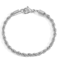 Load image into Gallery viewer, Rope armband gull/silfur
